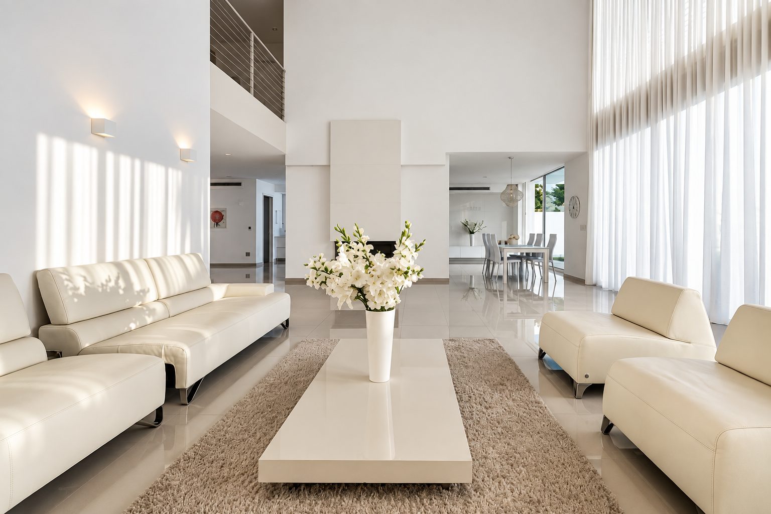 Open living and dining space